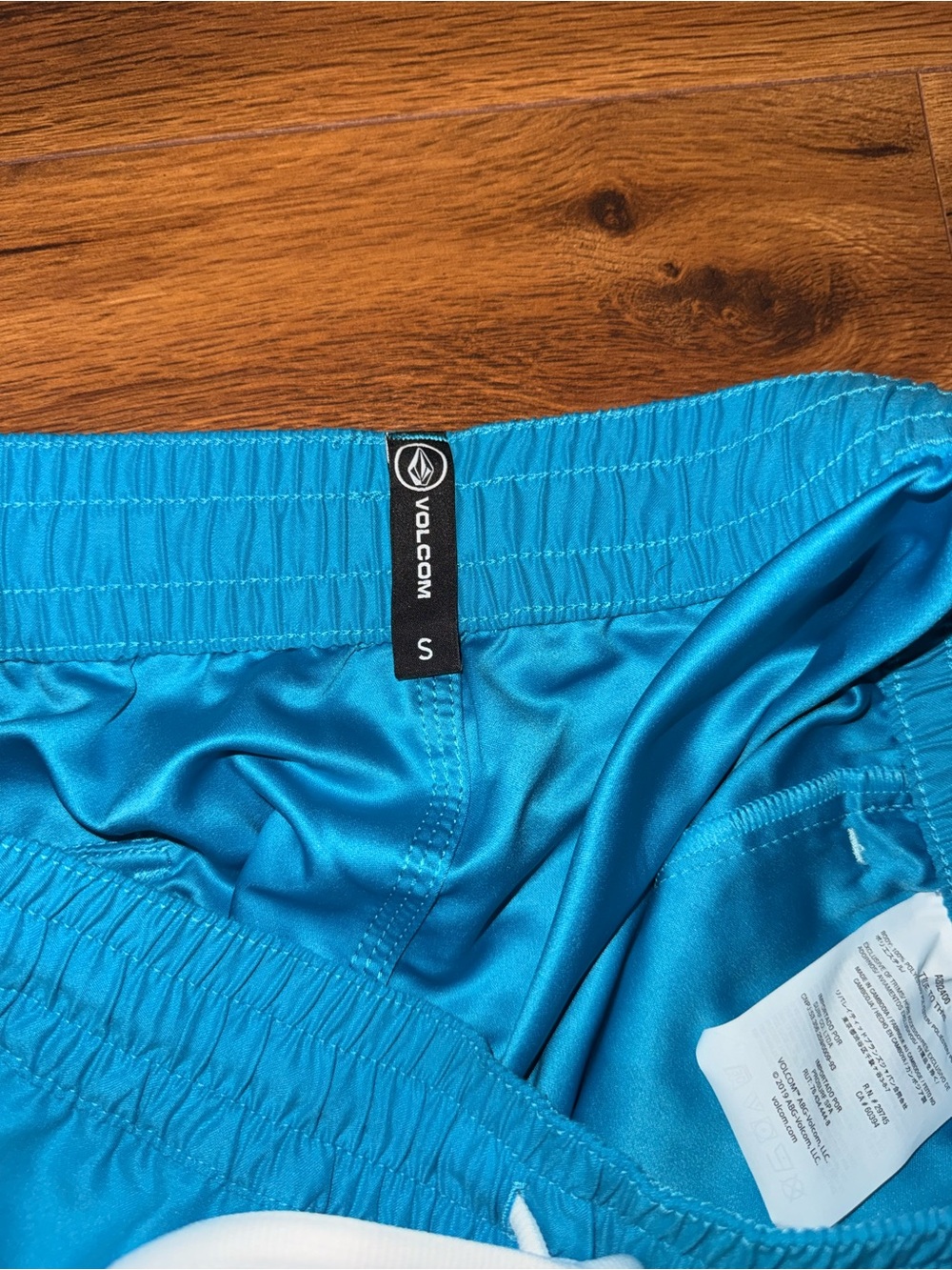 Volcom Bright Blue Athletic Shorts with White Trim - Picture 3 of 3